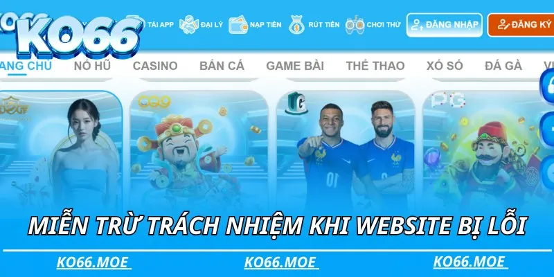 Miễn trừ trách nhiệm khi website bị lỗi