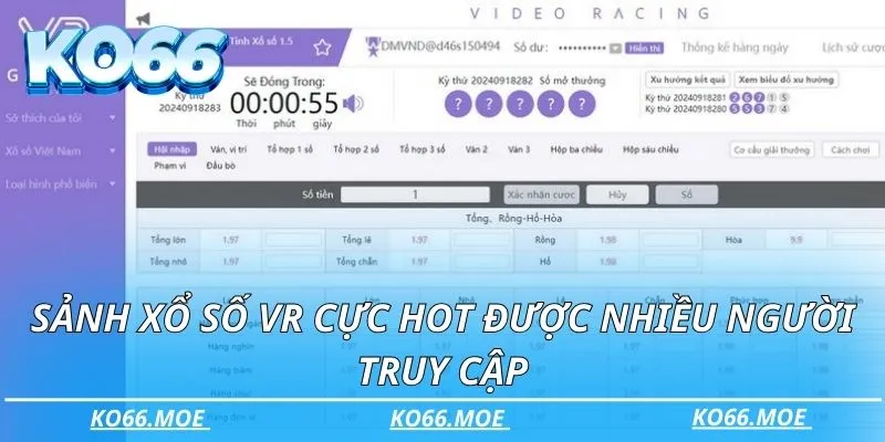 Sảnh xổ số VR cực hot được nhiều người chơi truy cập